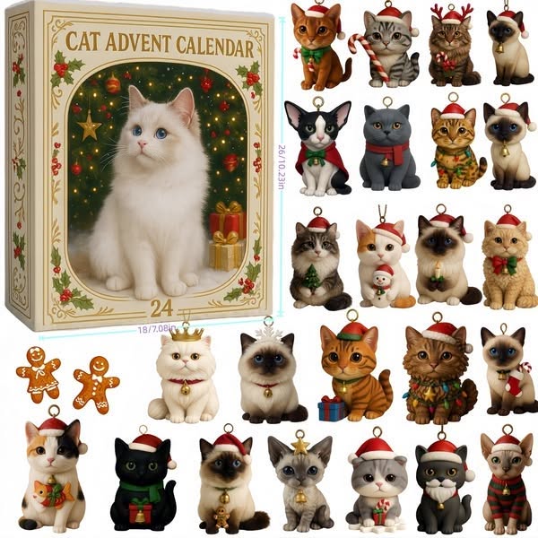 Kattadventskalender 2026 | 24 juliga kattfigurer đ±đ