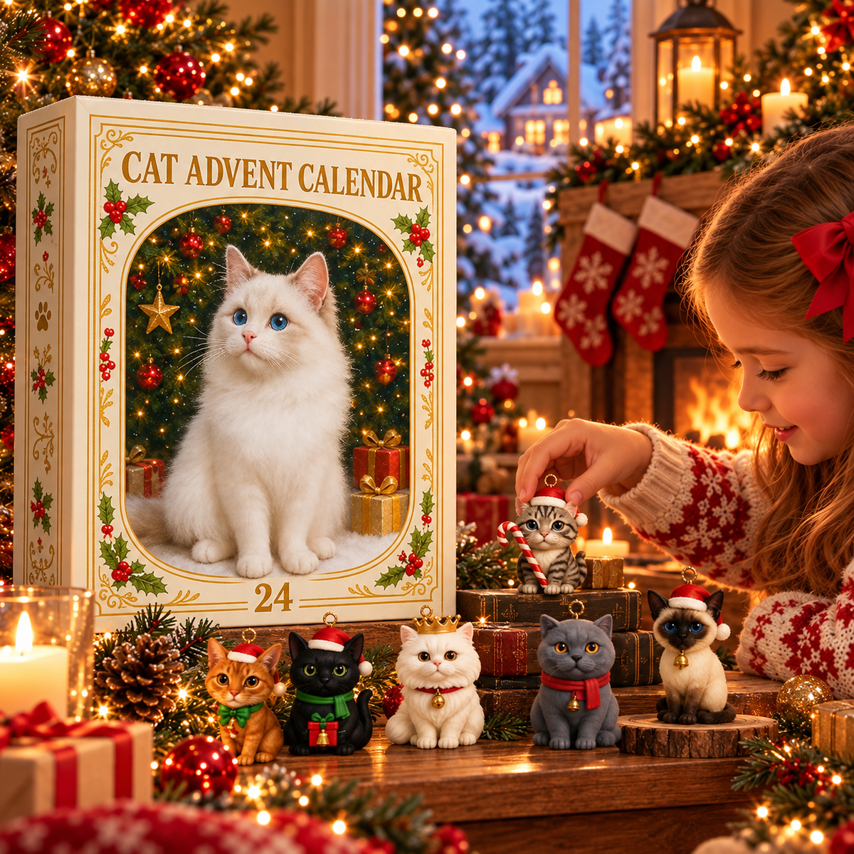 Kattadventskalender 2026 | 24 juliga kattfigurer 🐱🎄